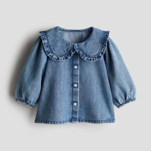 Bella Ruffle Denim Blouse